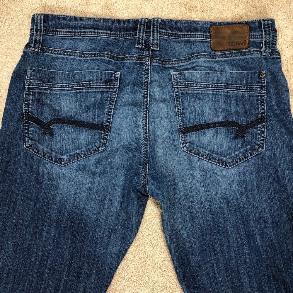 Mavi Mens Jeans Jake Slim Leg Stretch Blue Jeans - Picture 5 of 8